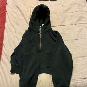 Lululemon Dark Green Cropped Hoodie